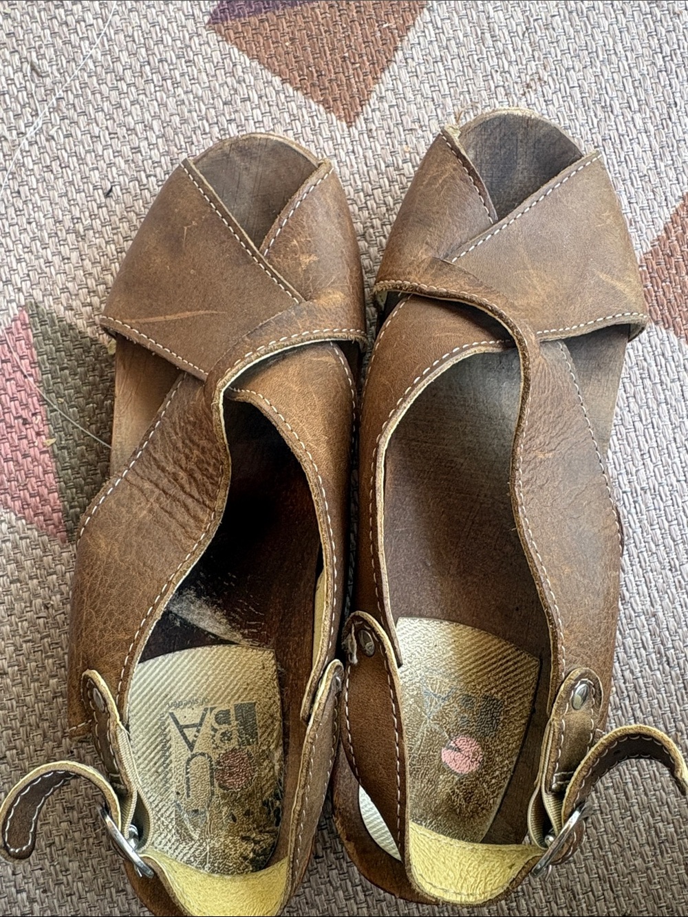 Maguba Astoria Women’s Leather Crossover Peep-Toe Slingback Sandals Size 39/8.5